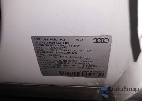 2023 Audi Q5 Prestige 45 Tfsi S Line Quattro S Tronic from USA, damaged, VIN WA1FAAFY5P2159826
